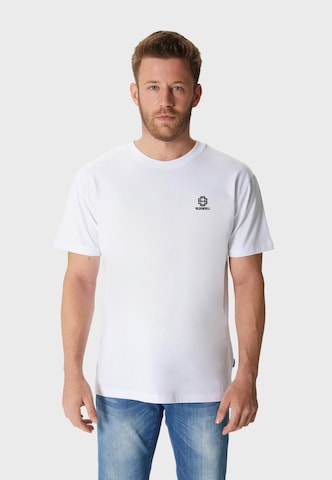 Oldskull T-Shirt 'Asian Blossom Warrior Graphic' in Weiß: Vorderseite