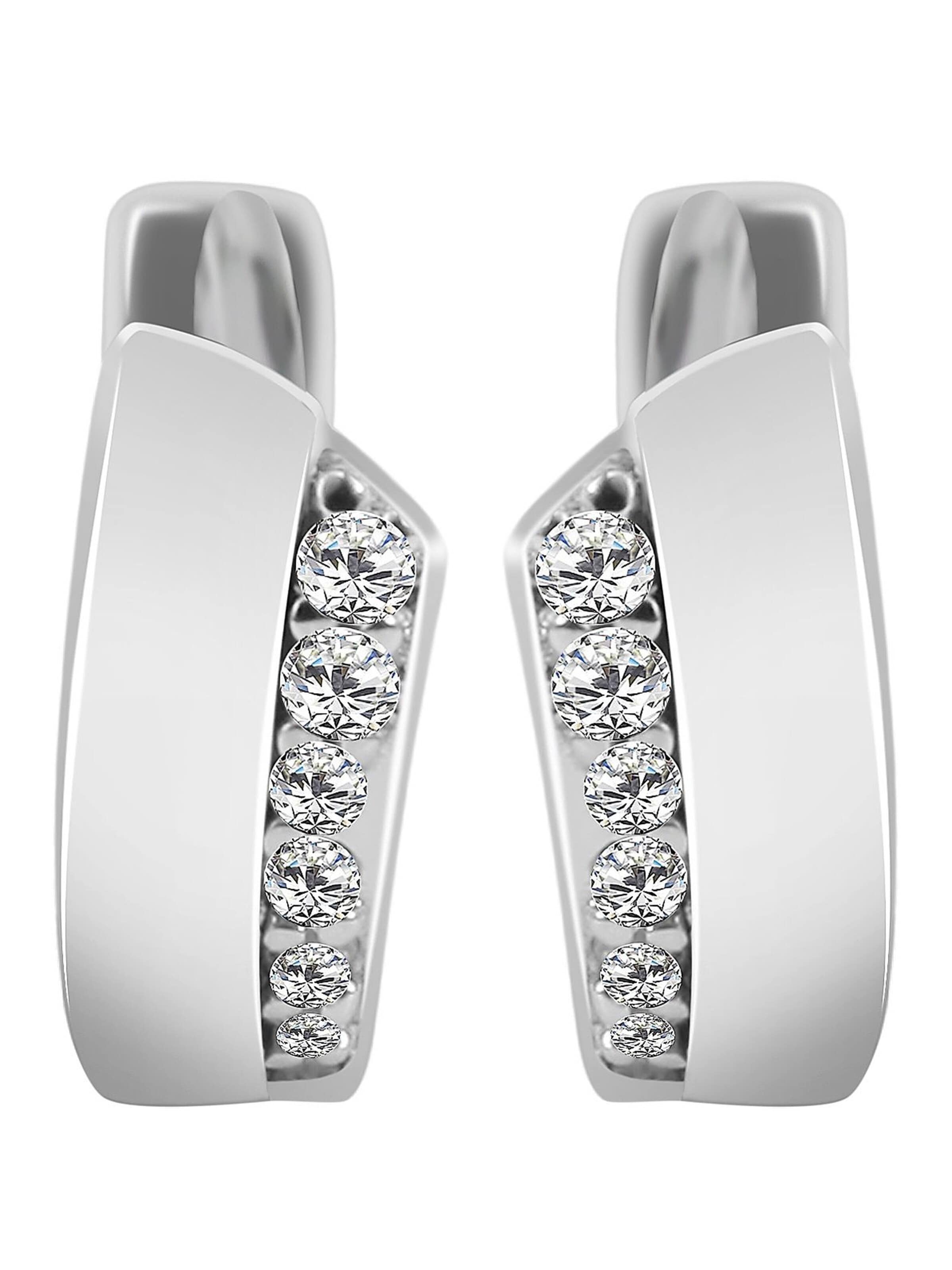 Akzent Earrings '"Meline" aus 925 Sterlingsilber, rhodiniert, langlebig' in Silver: front