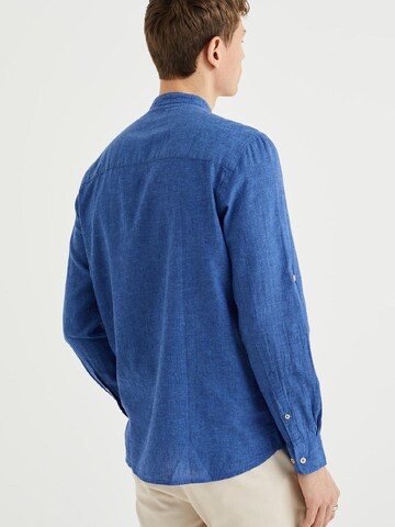 WE Fashion Slim fit Overhemd in Blauw