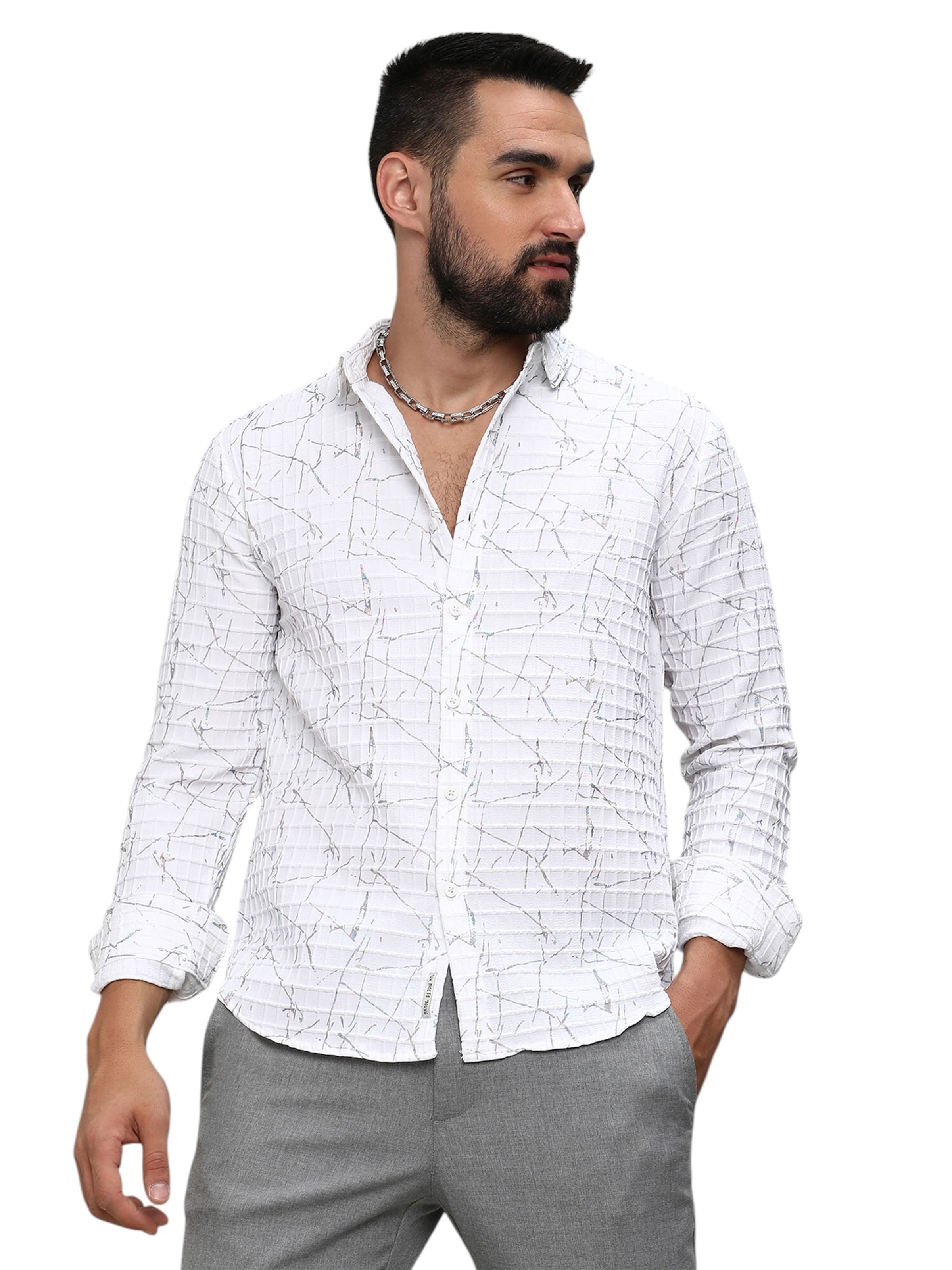 Campus Sutra Comfort Fit Hemd 'Susie' in Weiß: Vorderseite