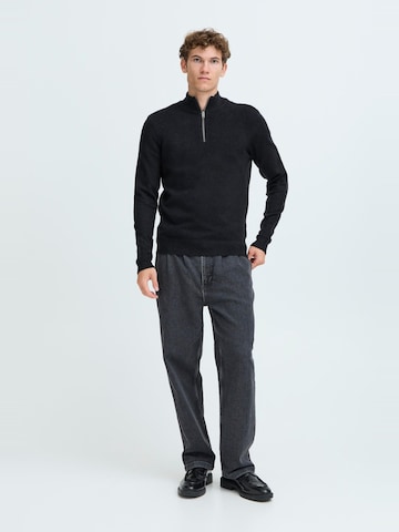Pull-over ' CFHEINE halfzip ' Casual Friday en bleu