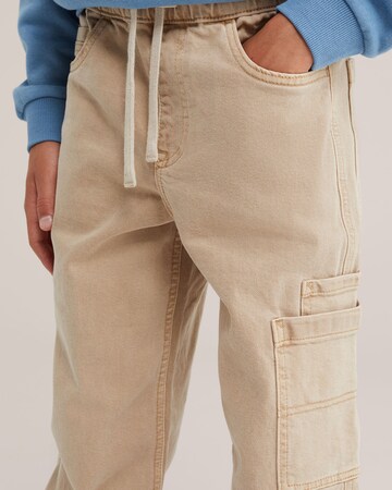WE Fashion - Loosefit Calças em bege