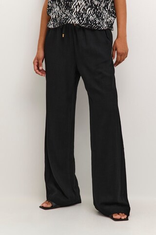 Wide Leg Pantalon 'Liny' Kaffe en noir : devant