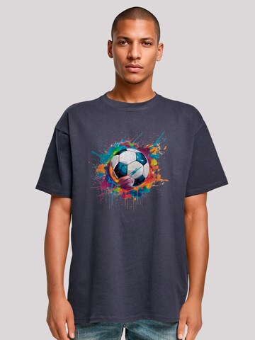 T-Shirt 'Bunte Fußball' F4NT4STIC en bleu : devant