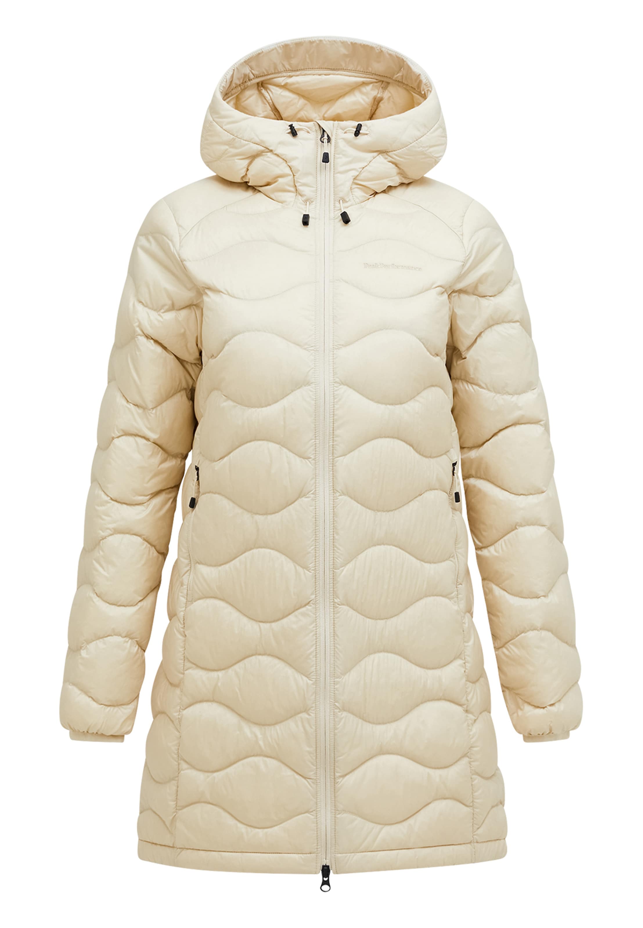 PEAK PERFORMANCE Daunenmantel W Helium Lightweight Down Parka in Beige: Vorderseite