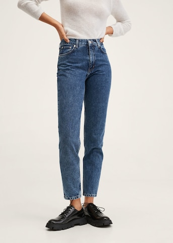 MANGO Tapered Jeans 'Mom 80' in Blauw: voorkant