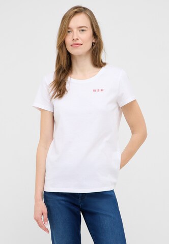 MUSTANG T-Shirt 'Alma' in Weiß