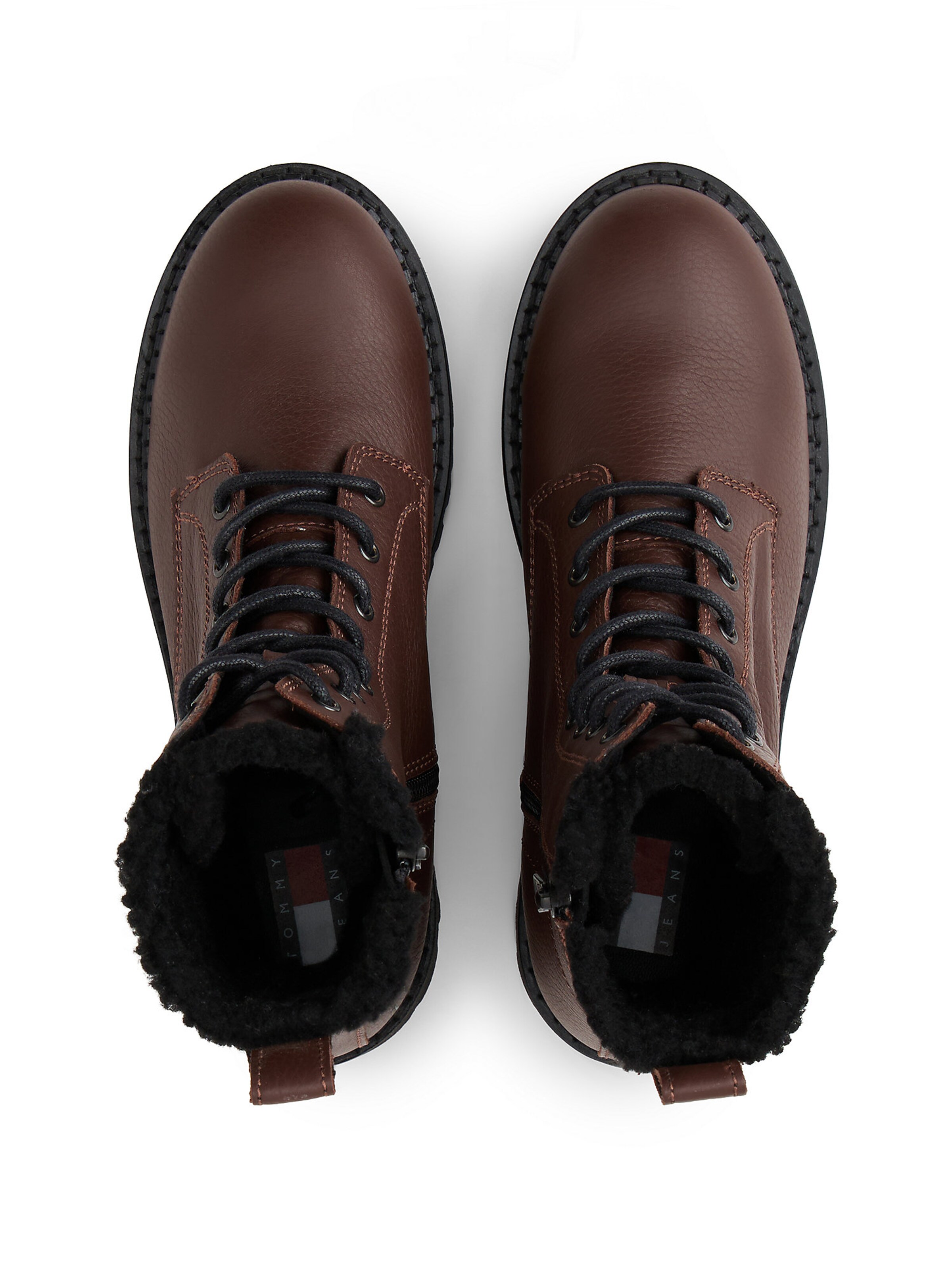 Tommy Jeans Lace-Up Ankle Boots in Brown
