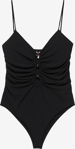 Pull&BearBodi majica - crna boja: prednji dio