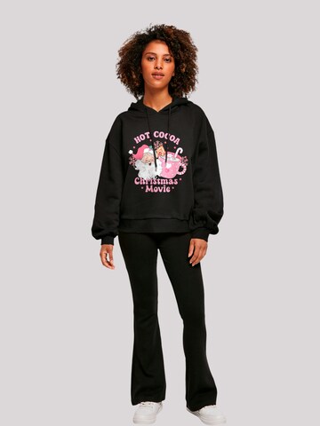 F4NT4STIC Sweatshirt 'Hot Cocoa and Christmas Movies Cozy' in Black