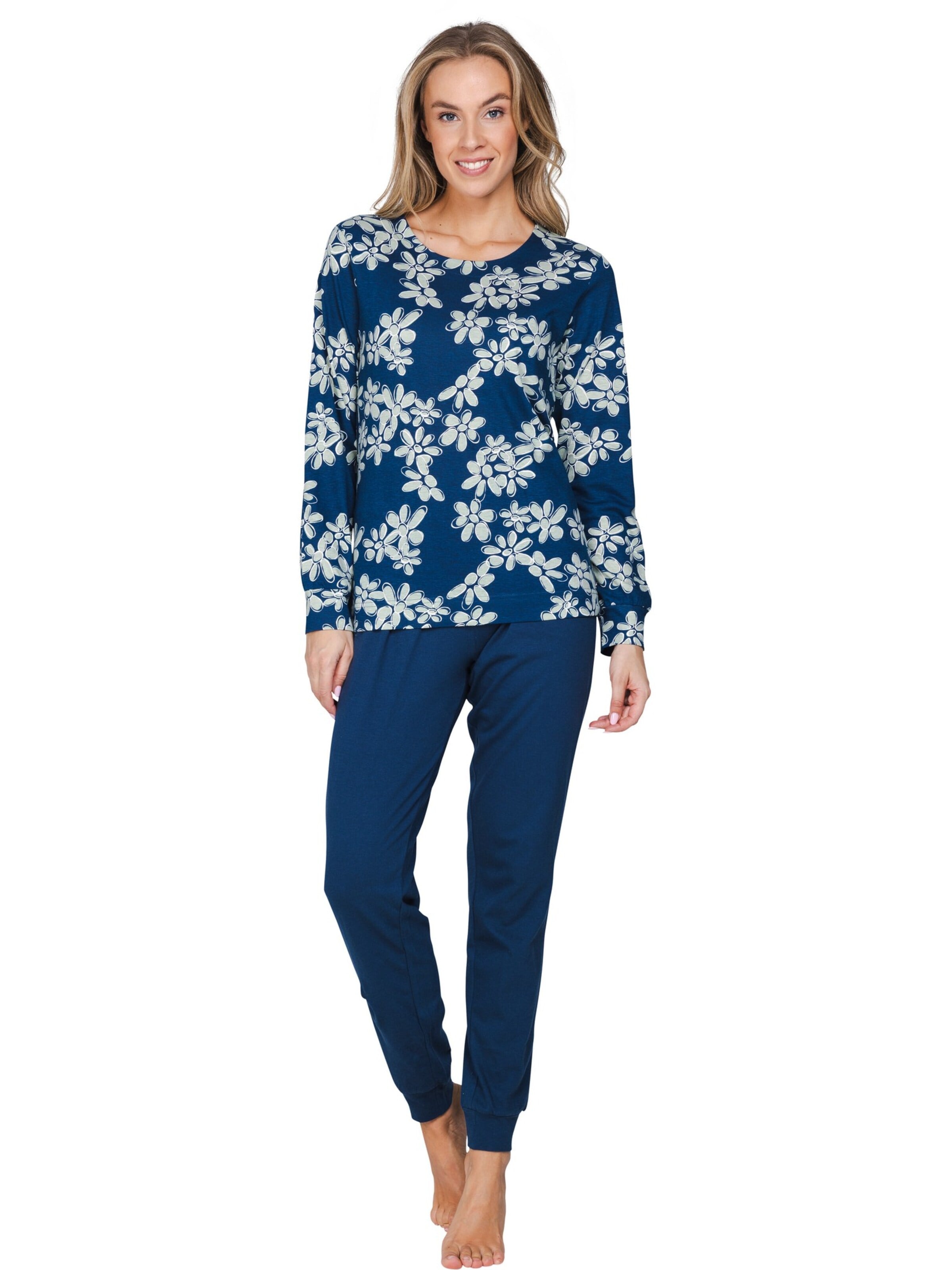 Pyjama 'Nordic Bloom' Pastunette en bleu : devant