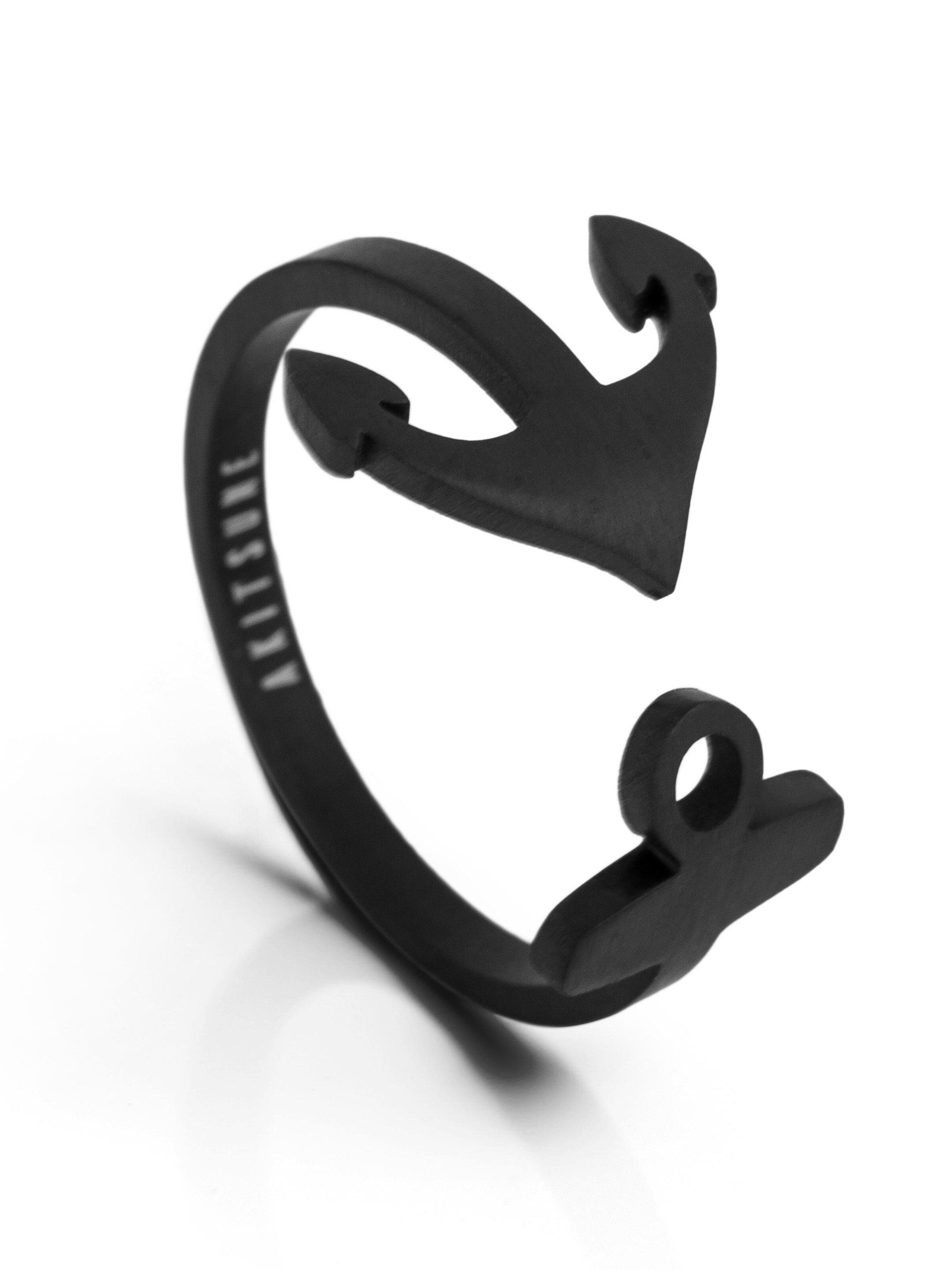 Akitsune Ring 'Anchor' in Black
