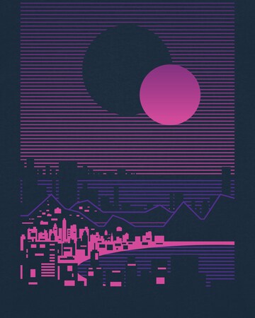 Watapparel Shirt 'Sun and Moon Skyline' in Blau