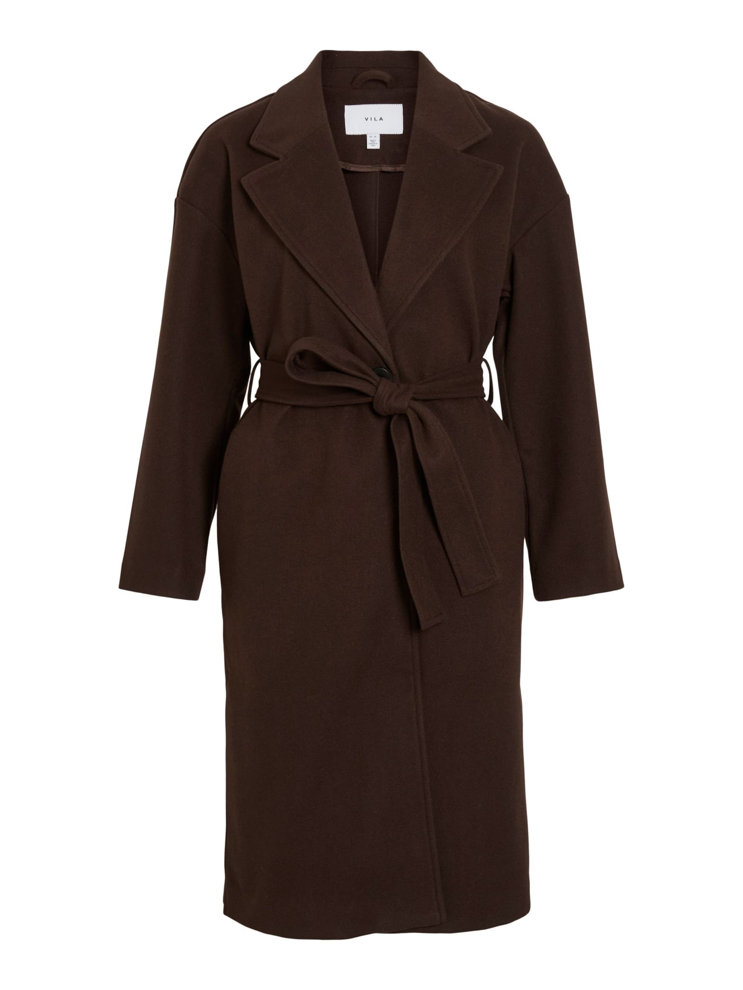 VILA Between-Seasons Coat 'VISOLO' in Brown: front
