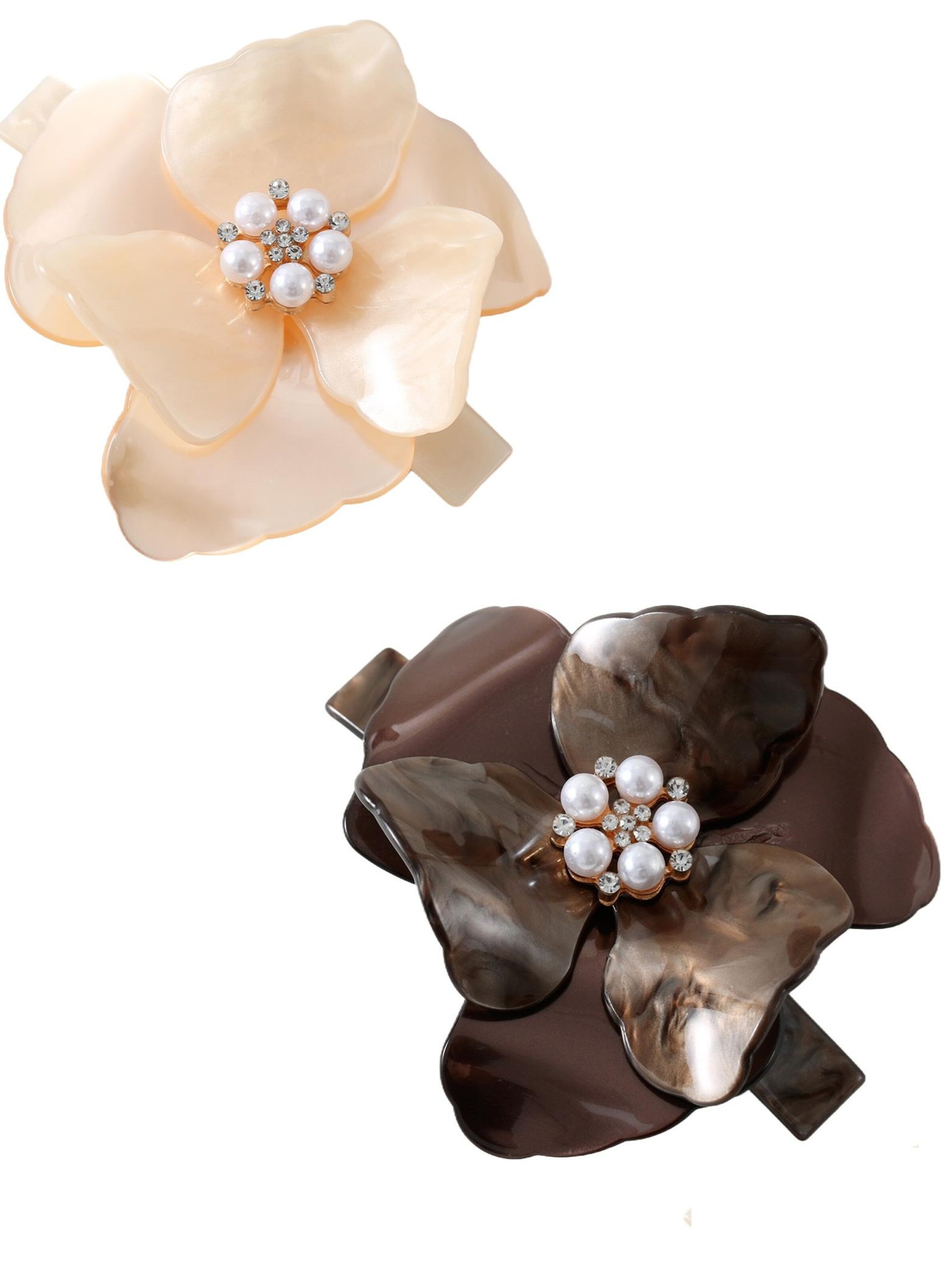 Ornamento per i capelli di Emilie collection in marrone: frontale