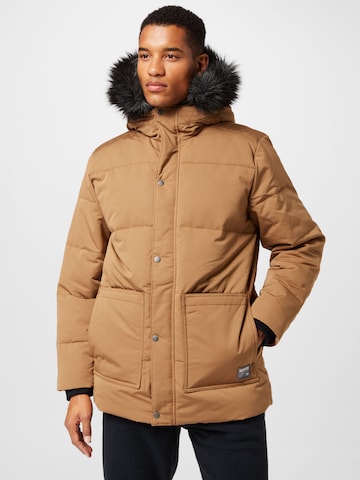 HOLLISTER Winter parka 'WORKWEAR' in Brown: front