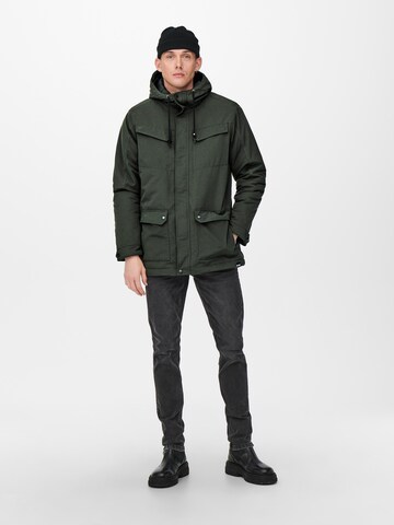 Only & Sons Between-Seasons Parka 'Cooper' in Green