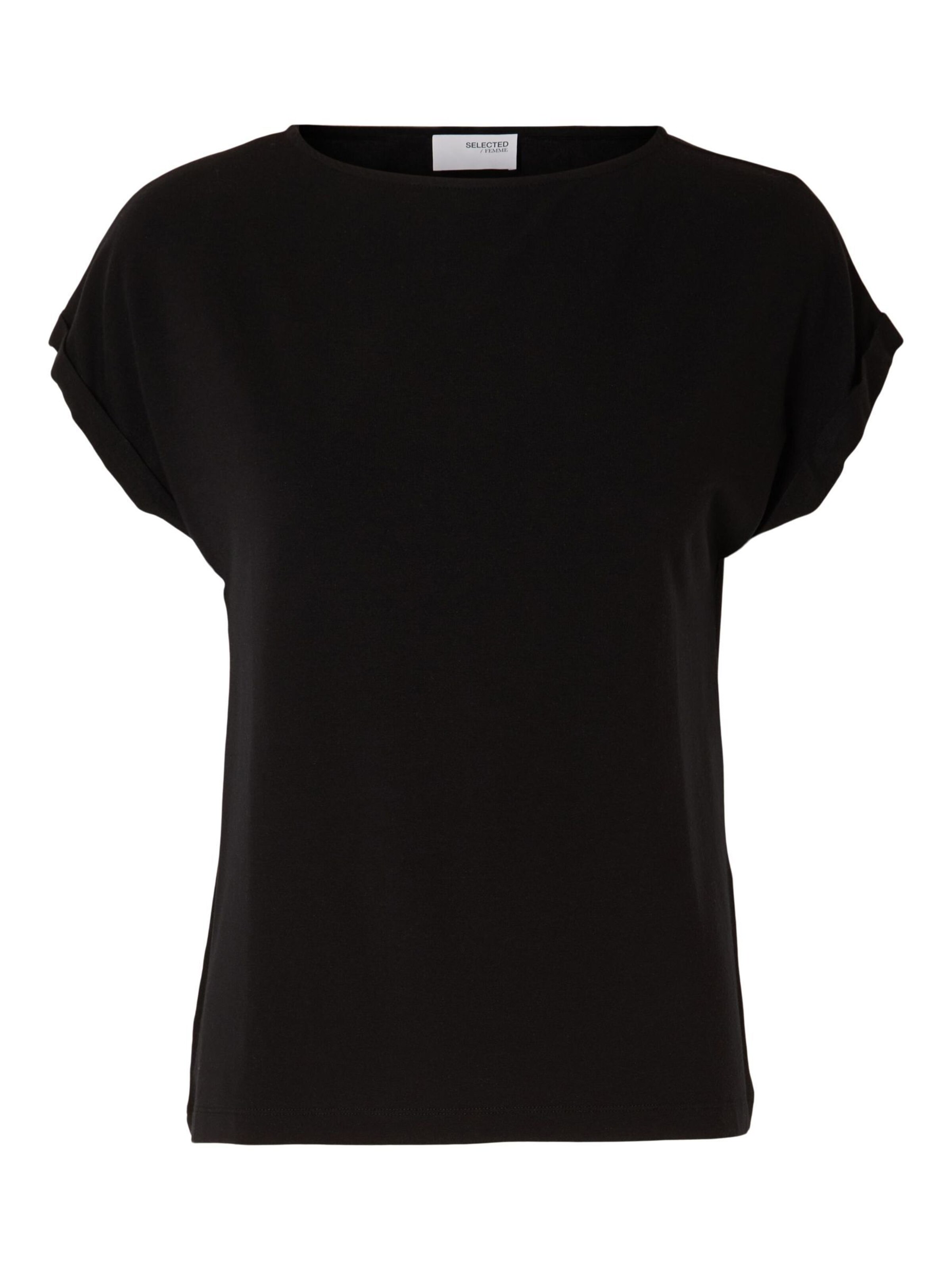 T-shirt SELECTED en noir : devant