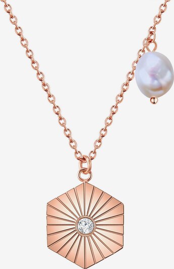 Valero Pearls Chaîne en or rose / transparent / blanc perle, Vue avec produit