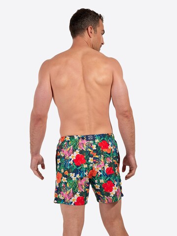 HOM Swimming shorts ' Beach Boxer Peacock ' in Mixed colours