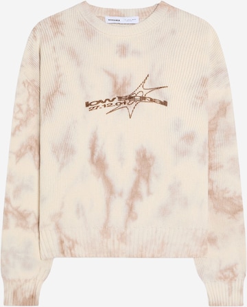 BershkaPulover - bež boja: prednji dio