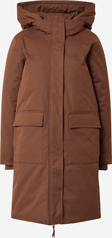 Manteau d’hiver minimum en marron : devant