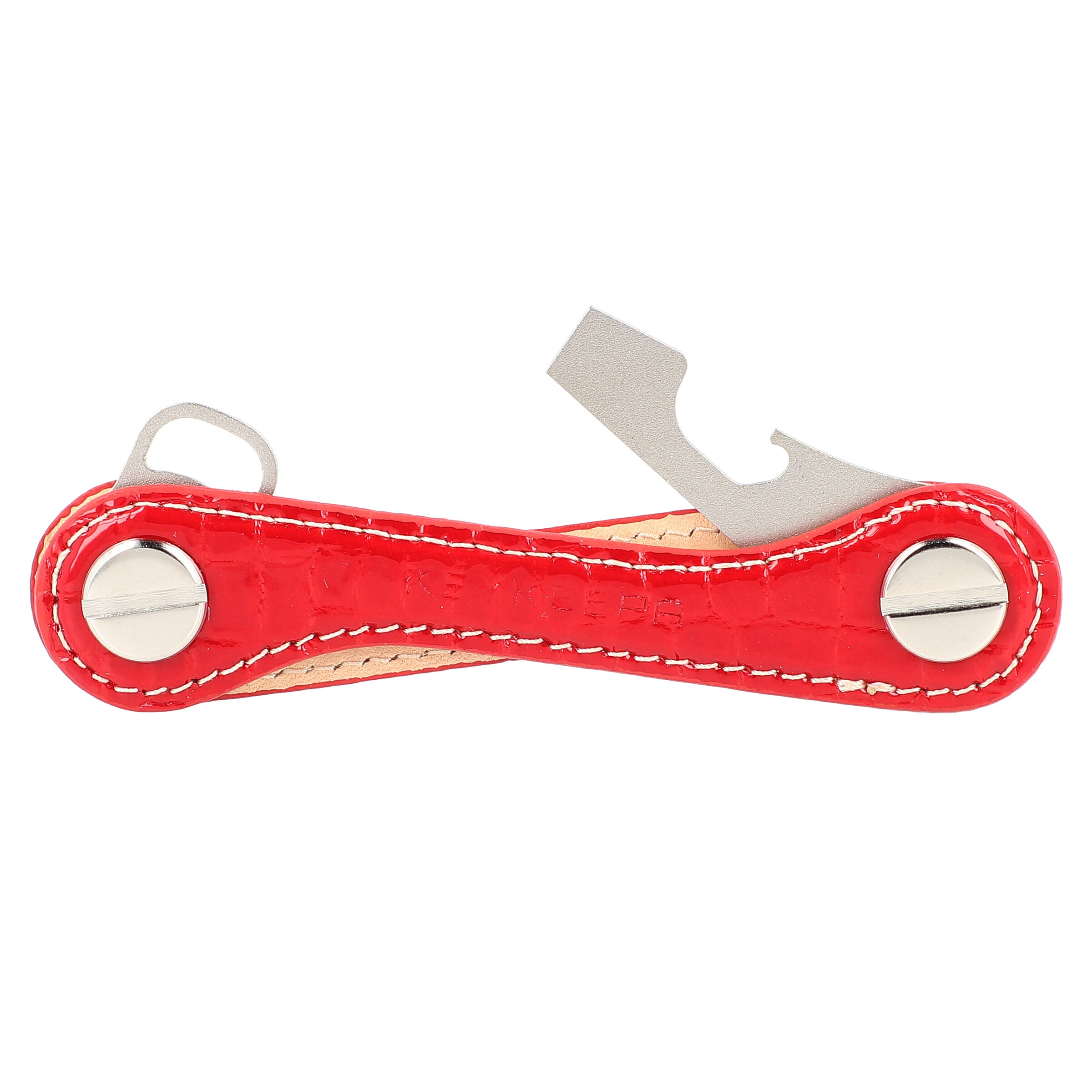 Keykeepa Key ring 'Leather ' in Red: front