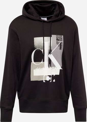 Sweat-shirt Calvin Klein Jeans en noir : devant