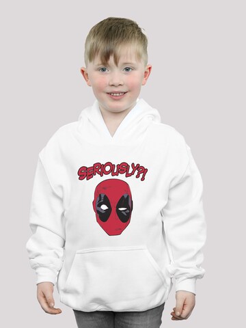 F4NT4STIC Sweatshirt 'Marvel Deadpool Seriously' in Wit: voorkant