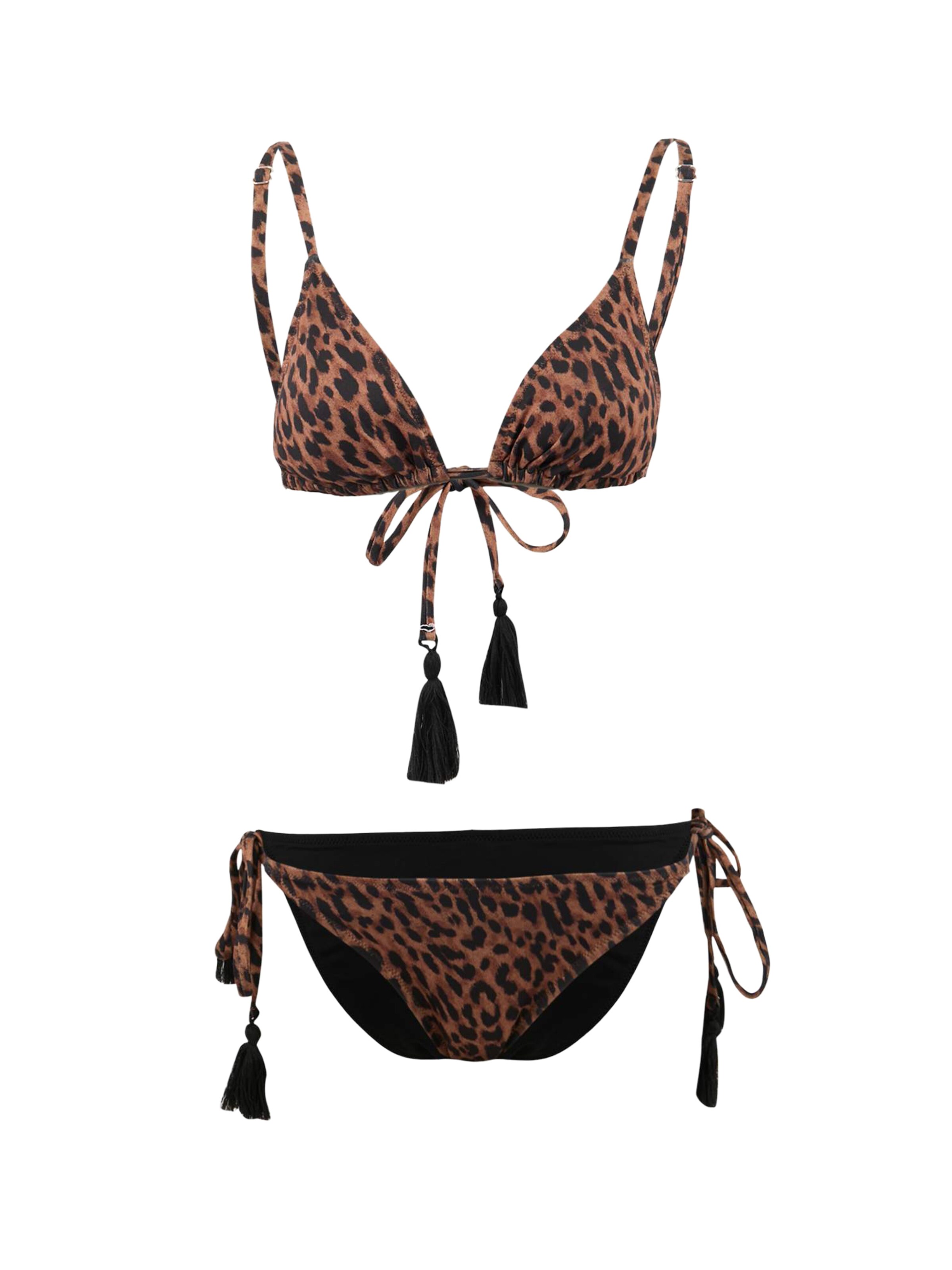 Trendyol Triangle Bikini in Brown: front