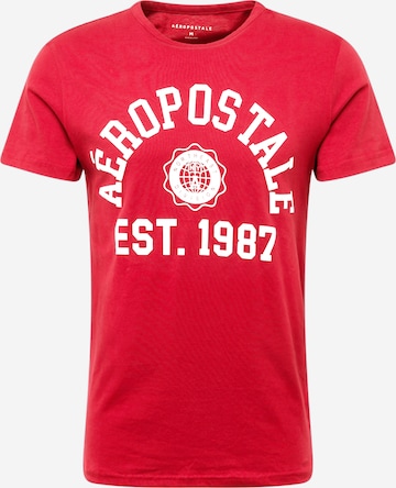 T-Shirt AÉROPOSTALE en rouge : devant