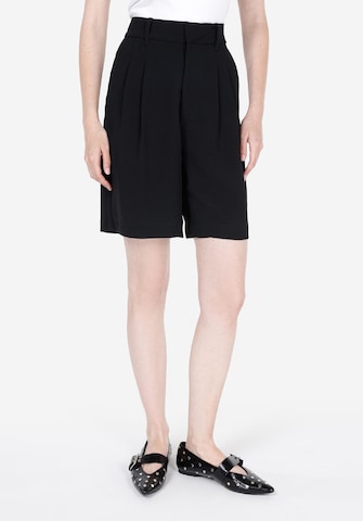 Colin's Wide leg Bandplooibroek in Zwart: voorkant