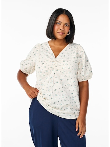 Zizzi Bluse 'Vlili' in Weiß: Vorderseite