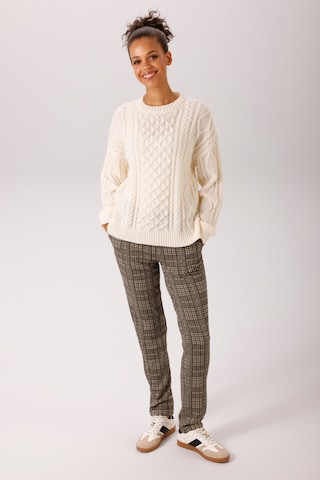 Aniston CASUAL Pajama Pants in Brown: front