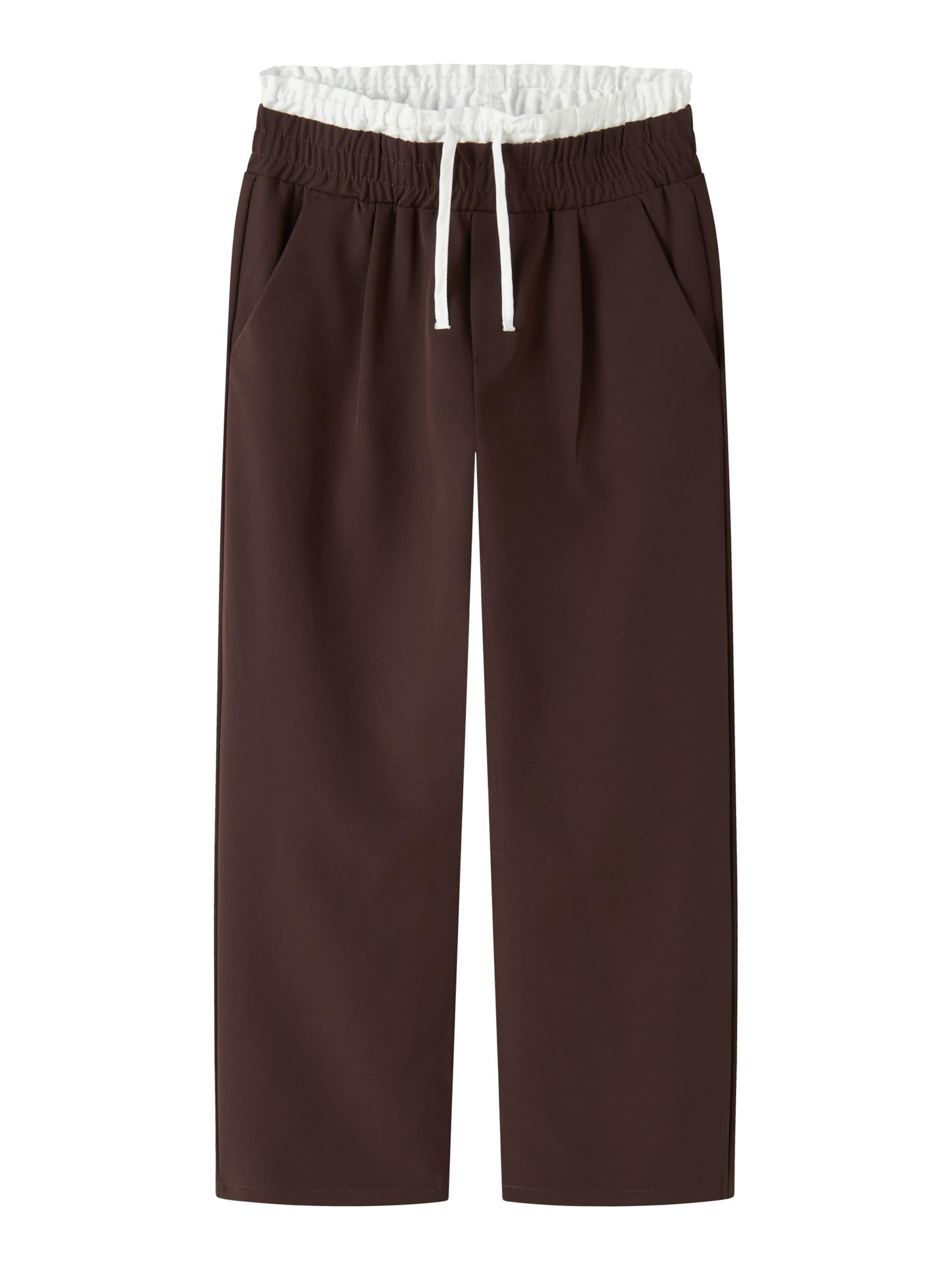 NAME IT - Loosefit Pantalón 'NKFOjetta' en marrón: frente