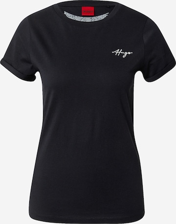 T-shirt 'Slim Tee' HUGO en noir : devant