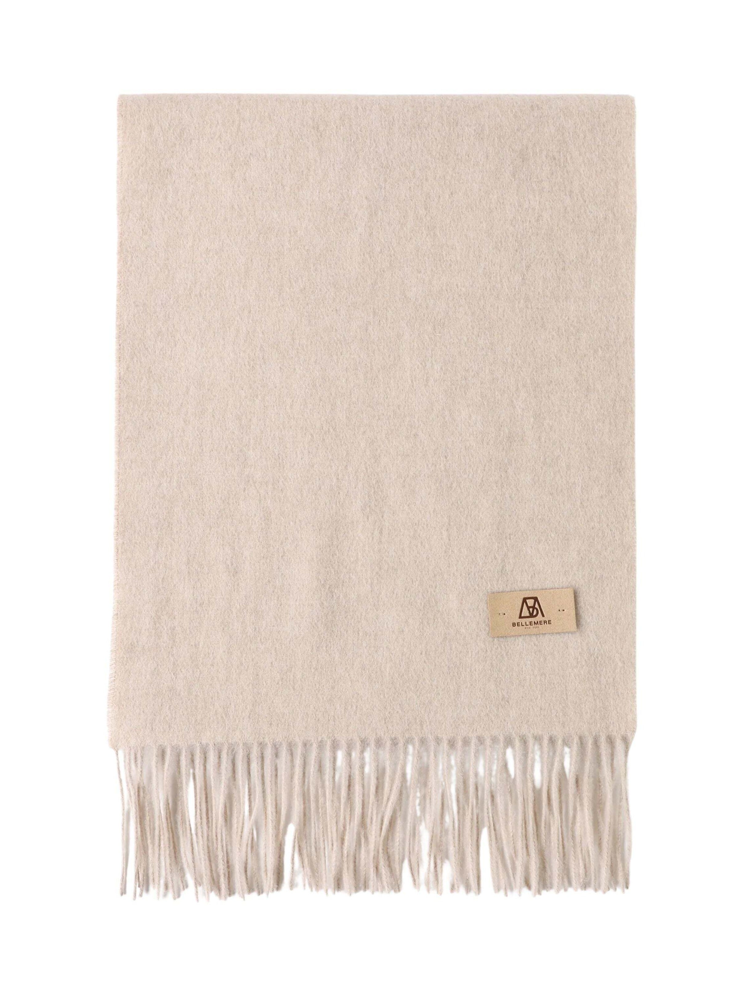 BELLEMERE NEW YORK Scarf 'Ultraleichter Lammwollschal' in Beige: front