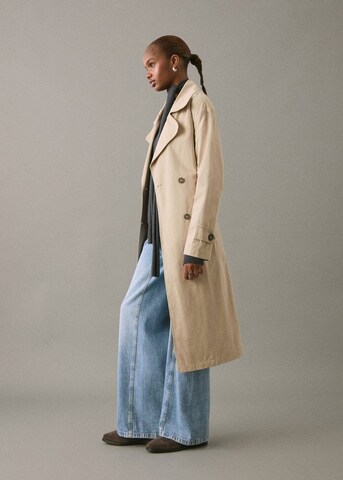 MANGO TEEN Between-Seasons Coat in Beige