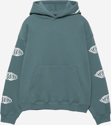 Sweat-shirt 'STWD' Pull&Bear en vert : devant