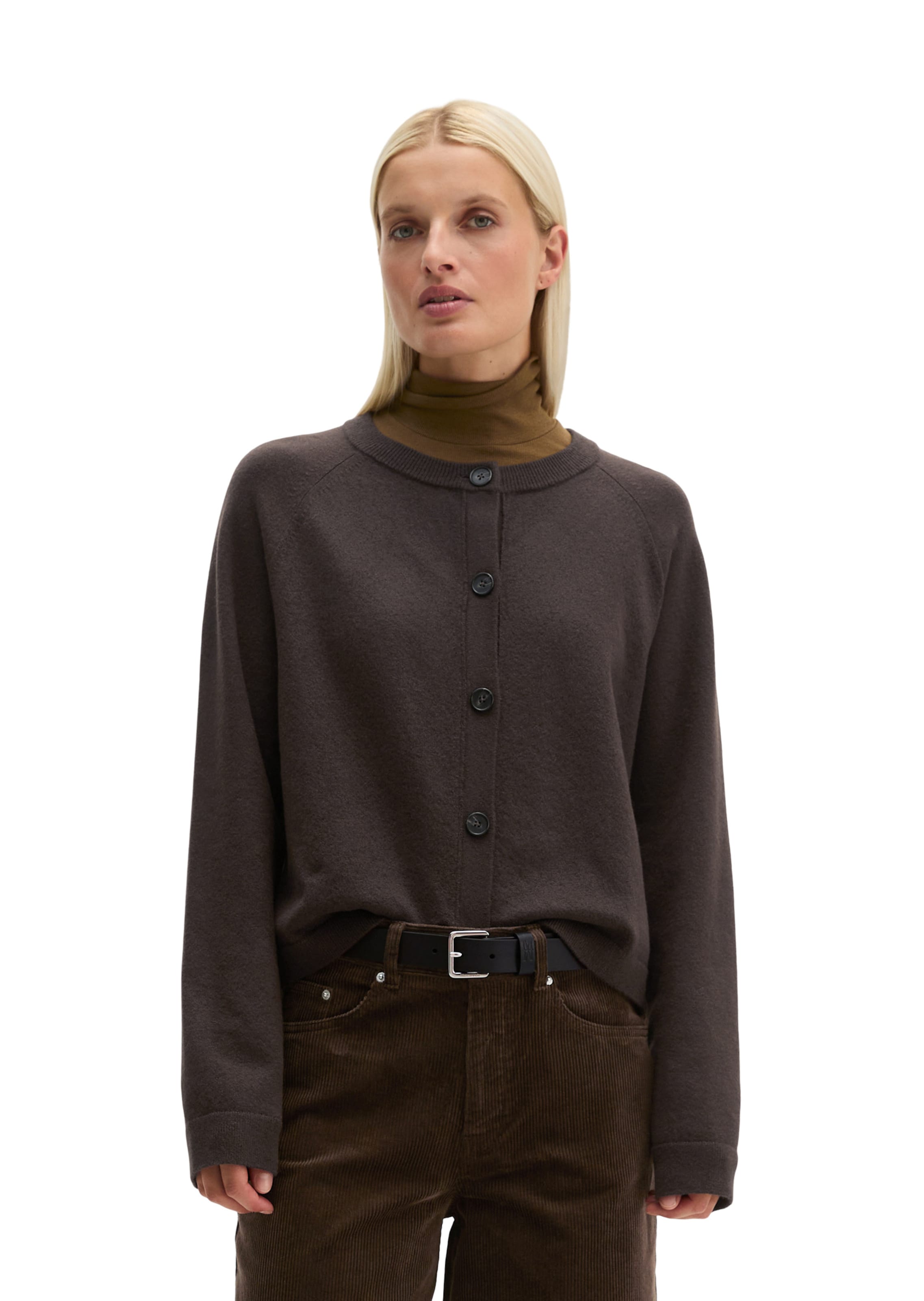 Marc O'Polo Gebreid vest in Bruin: voorkant