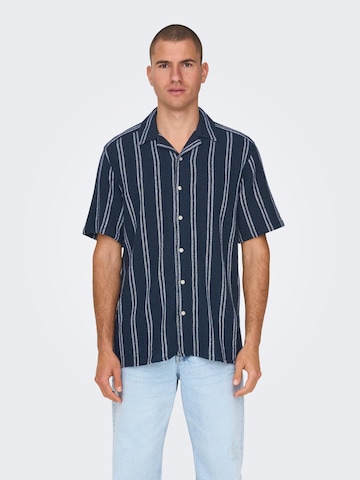 Only & Sons Regular Fit Hemd 'Trev' in Blau: Vorderseite