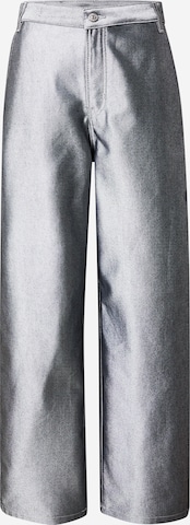 Calvin Klein JeansWide Leg/ Široke nogavice Traperice - srebro boja: prednji dio