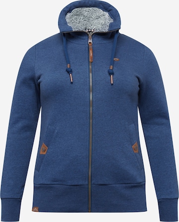 Ragwear Plus Zip-Up Hoodie 'RYLIE' in Blue: front