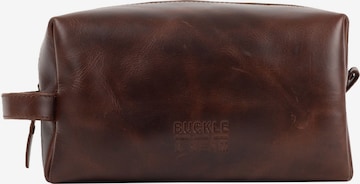 Buckle & Seam Toiletry Bag 'Everest' in Brown: front