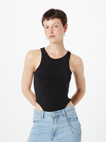 Misspap Shirt bodysuit in Black: front