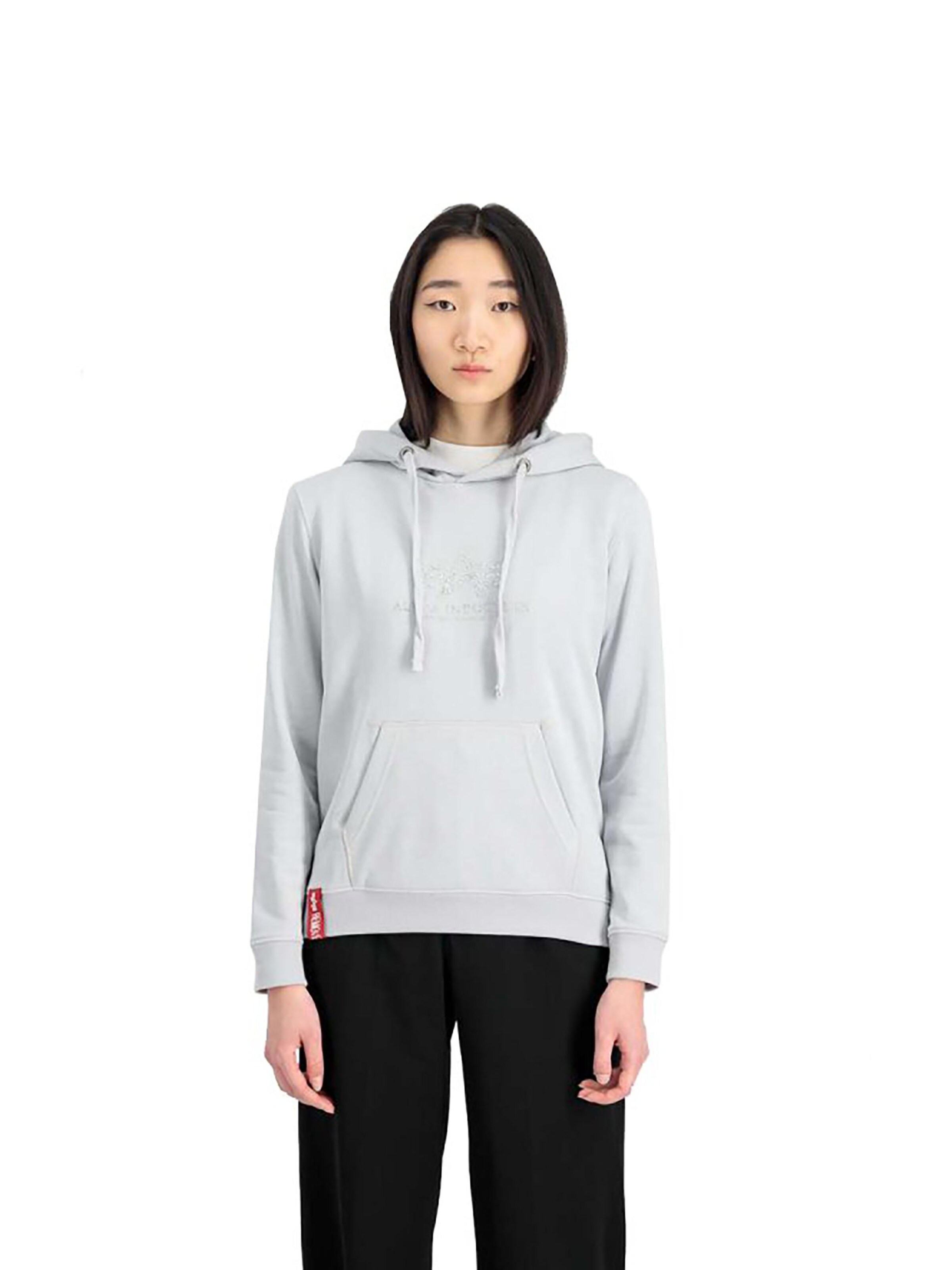 ALPHA INDUSTRIES Sweatshirt 'New Basic Glitter' in Grey