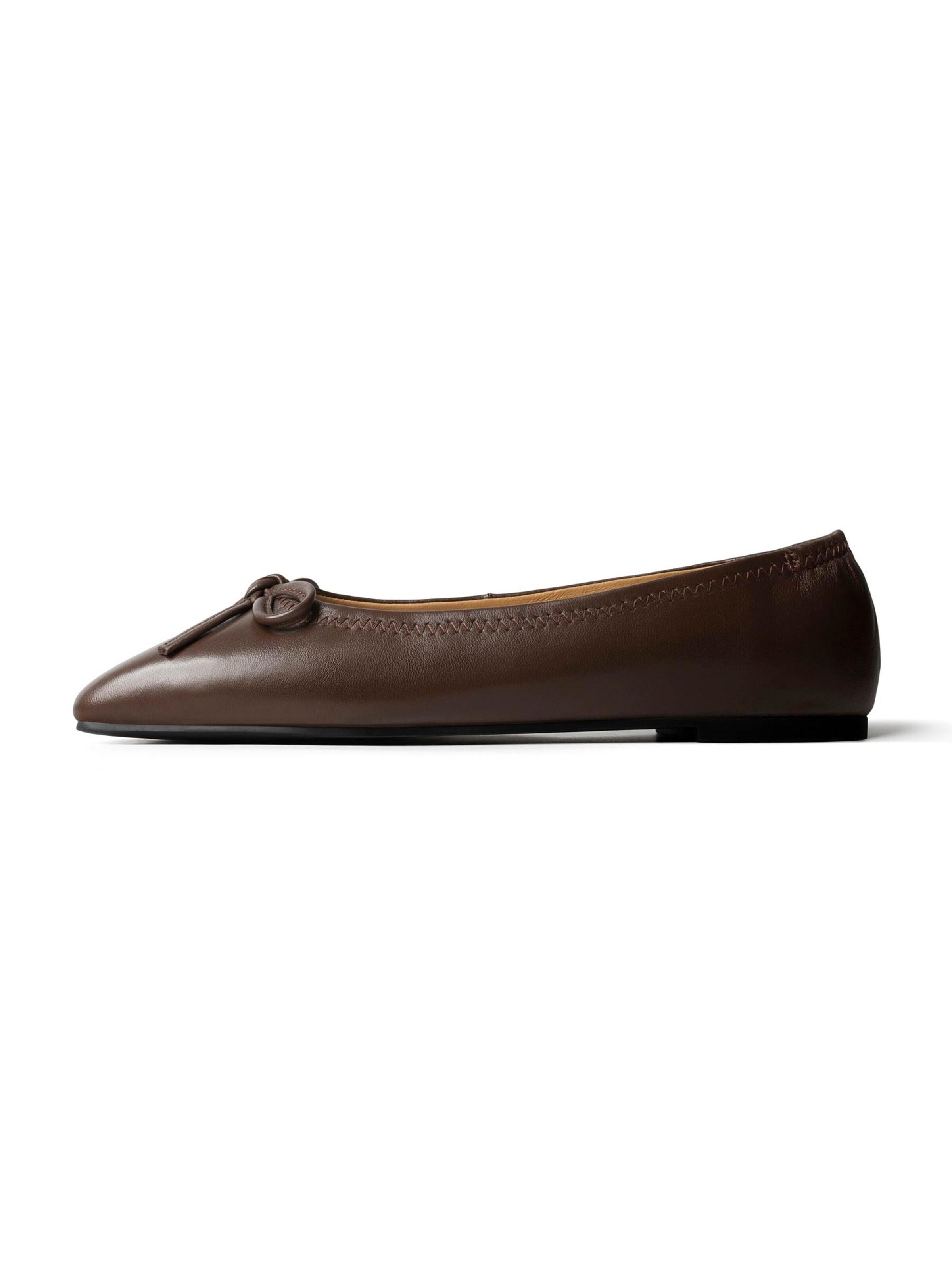 L37 HANDMADE SHOES - Bailarina 'GOLDEN HOURS WE HAD' en marrón: frente