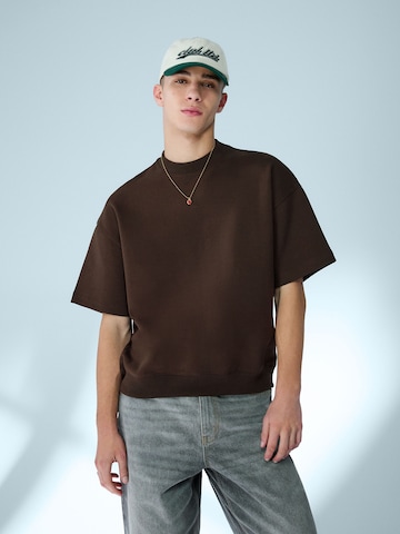 Bershka Bluzka sportowa w kolorze brązowy: przód