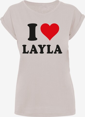 Maglietta 'I Love Layla' di Merchcode in rosa: frontale