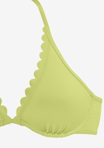 LASCANA Triangle Bikini Top 'Scallop' in Yellow